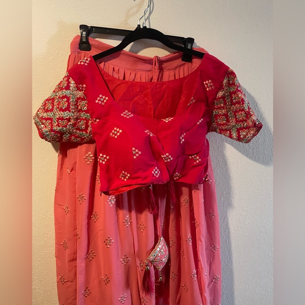 Lehenga with Shawl and Belt